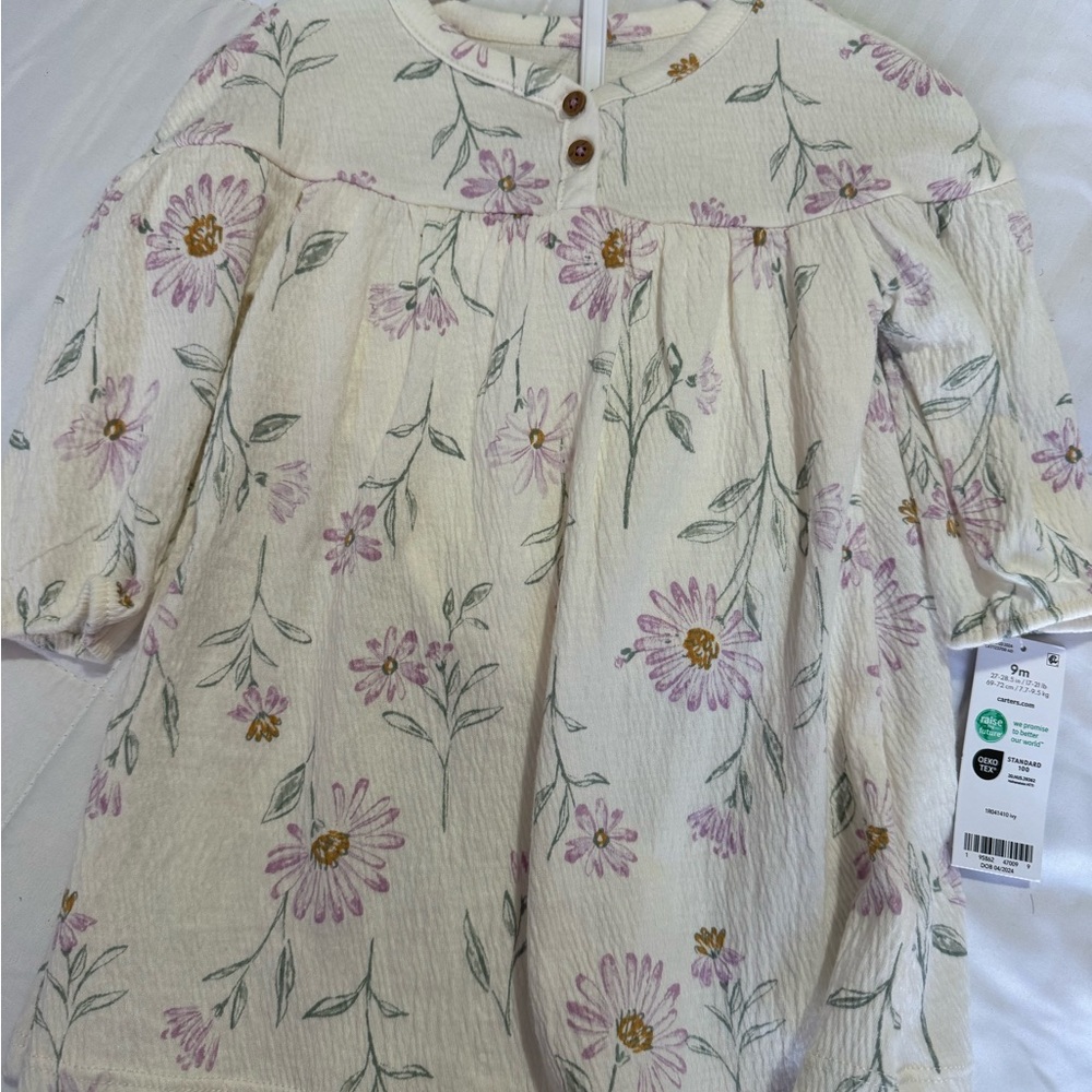 Carter's Cream Floral Kids Blouse